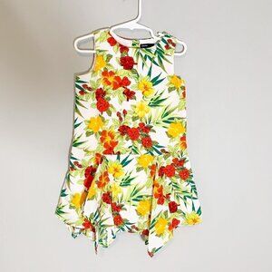 5/$25 BabyGap jungle floral sleeveless ruffle detail knee length girl's dress
